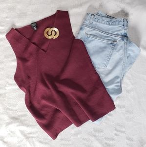 CCO LAST CHANCE VTG Eileen Fisher sleeveless wool sweater vest tank top